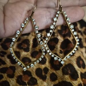 Kendra Scott SOPHEE CRYSTAL  Gold Frame Hoop Earrings 